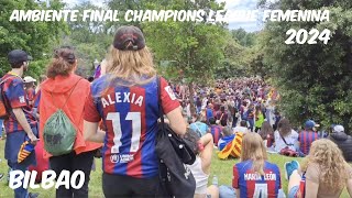 Ambiente Final Champions League femenina. Barsa vs. Olympique de Lyon. Bilbao, 24 y 25 Mayo 2024.