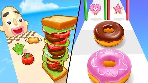 Sandwich Runner | Donut Stack 3D / All Level Gameplay - Android,iOS