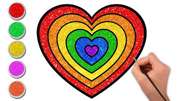 ❤️Cách Vẽ Trái Tim Màu Cầu Vồng | How To Draw A Glitter Rainbow Heart Easy Way! | Nghệ thuật Chiki
