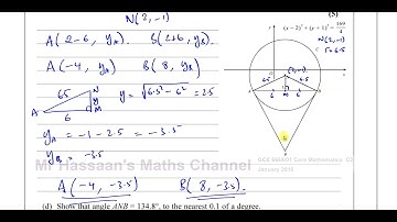 6664/01 (Edexcel) GCE C2 JAN 2010 Q8 Equations of Circles, Tangents & Chords of Circles