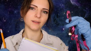 ASMR | Measuring and Sketching You  Unintelligible Whispering  Crinkly Shirt and Glove Sounds