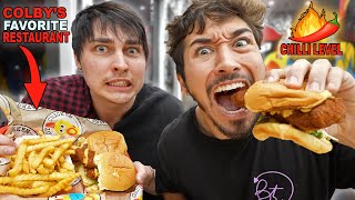 Eating At Colby Brock's Favorite Restaurant (SPICY CAROLINA REAPER SANDWICH)