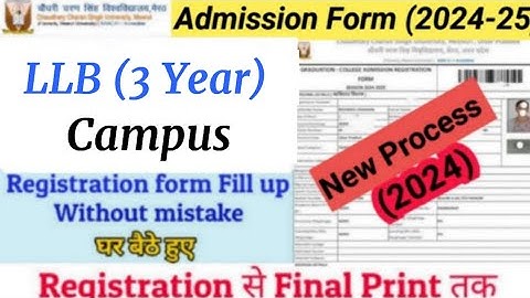 CCS University LLb (3 Year) Admission Form Fill Up 2024 | CCSU LLb Admission Form Kaise Bhare 2024