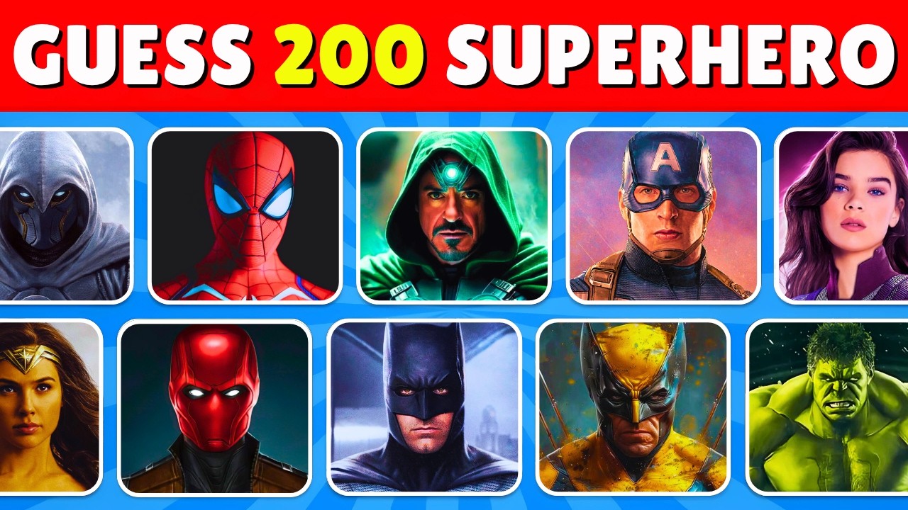 Guess 200 Superheroes in Just 3 Seconds? -  Easy To Impossible | Superheroes Quiz