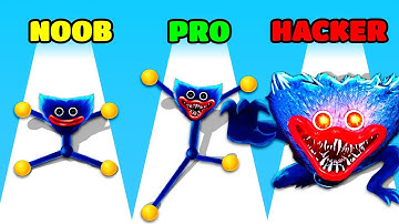 Huggy Stretch Game Gameplay - NOOB vs PRO vs HACKER (iOS/Android)