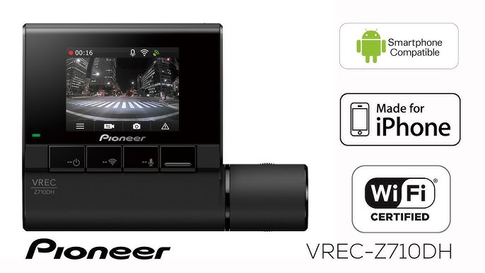 Pioneer VRec DH300D 2 Channel Dual Recording 1440p WQHD Wide Quad HD Dash Camera