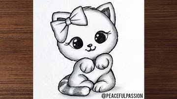How to draw a Cute cat 🐱 | Easy cat drawing step by step | Cute cat drawing kids & beginners. 