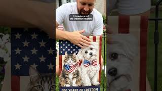 Patriotic Outdoor Flag for Dog Dads #personalized #gifts #IndependenceDay #giftfordogdad