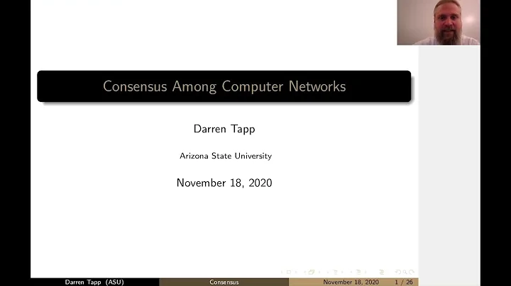 Consensus among computer networks - Darren Tapp
