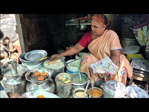 Bonda ₹5 Dosa ₹10 Only | Hard Working Lady selling Homely Breakfast | Indian street food #breakfast