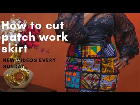 How to cut and sew a pencil skirt : 2020  New design Ankara patchwork skirt | Easy #pencil skirt