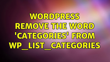 Wordpress: Remove the word 