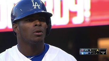 ATL@LAD: Adrian opens the scoring with an RBI double