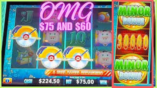 CRAZY HANDPAY 😍 MY FIRST EVER BONUS/JACKPOT ON $60 BET 🤩 HUFF N MORE PUFF