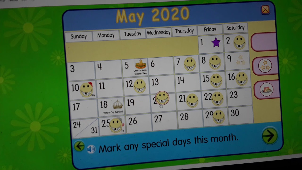 Starfall Make A Calendar May 2020 - YouTube