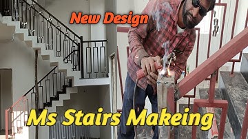 MS Stairs Making//metal stair railing installation