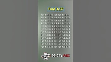 Find 3c3 where? | Brain Teaser IQ Test #shorts #different #puzzles #opticalillusion #quiz