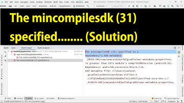 The mincompilesdk (31) specified in a dependency