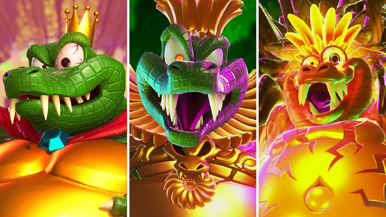 Donkey Kong Bananza - All King K. Rool Bosses (2-Player)