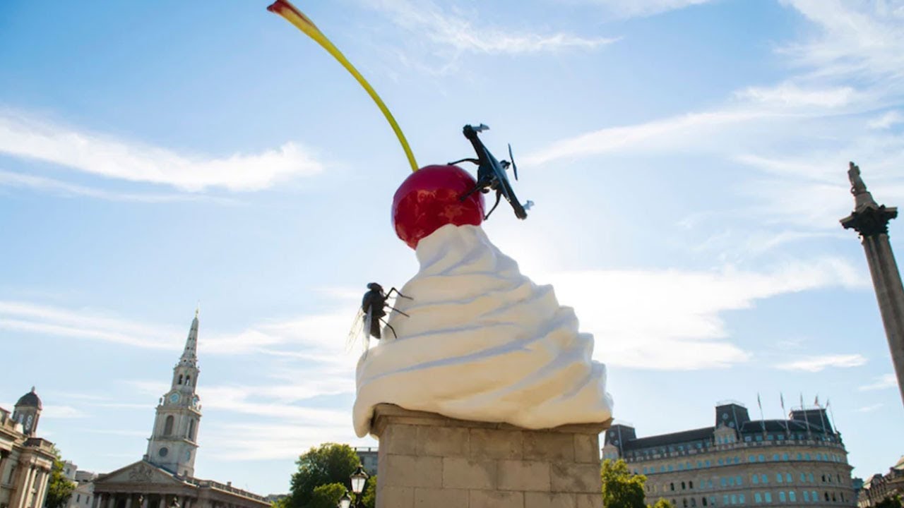 Fourth Plinth whipped cream and fly sculpture unveiled at Trafalgar