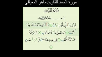 سورة المسد للقارئ الشيخ ماهر المعيقلي @anass112-d6l
