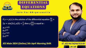 If y=y(x) is the solution of the differential equationJEE Main 2024 (Online) 5th April Morning Shift