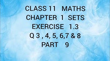 CLASS 11 MATHS|Chapter 1 SETS|part 9| Exercise 1.3| 2022 Malayalam