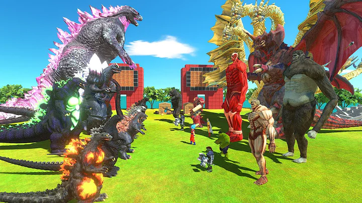 Evolution of Godzilla 2024 VS King Kong x Colossal Titans Team - Animal Revolt Battle Simulator