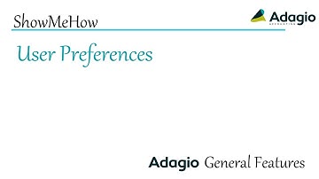 Adagio Common Features - User Preferences
