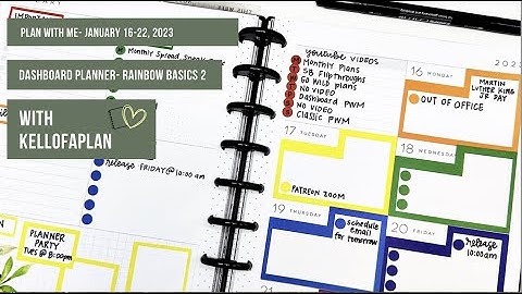 Plan with Me- Dashboard Layout- January 16-22, 2023
