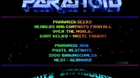 Paranoid - Seeks Members - Amiga Intro