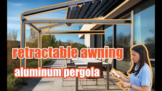 How to install a wall-mounted retractable house awning canopy aluminum pergola? assembly instruction