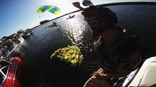 GoPro Landing on the river pier Labor DAY Skydive Lodi USA 2015