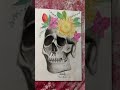 Multi media drawing of a skull  drawing skulldrawing