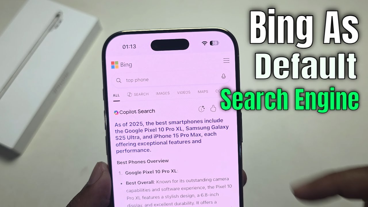 How to set Bing as default on iPhone 17 Air