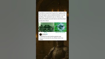 The Matrix nearly lost its permit in Sydney after the helicopter scene cracked windows in a real