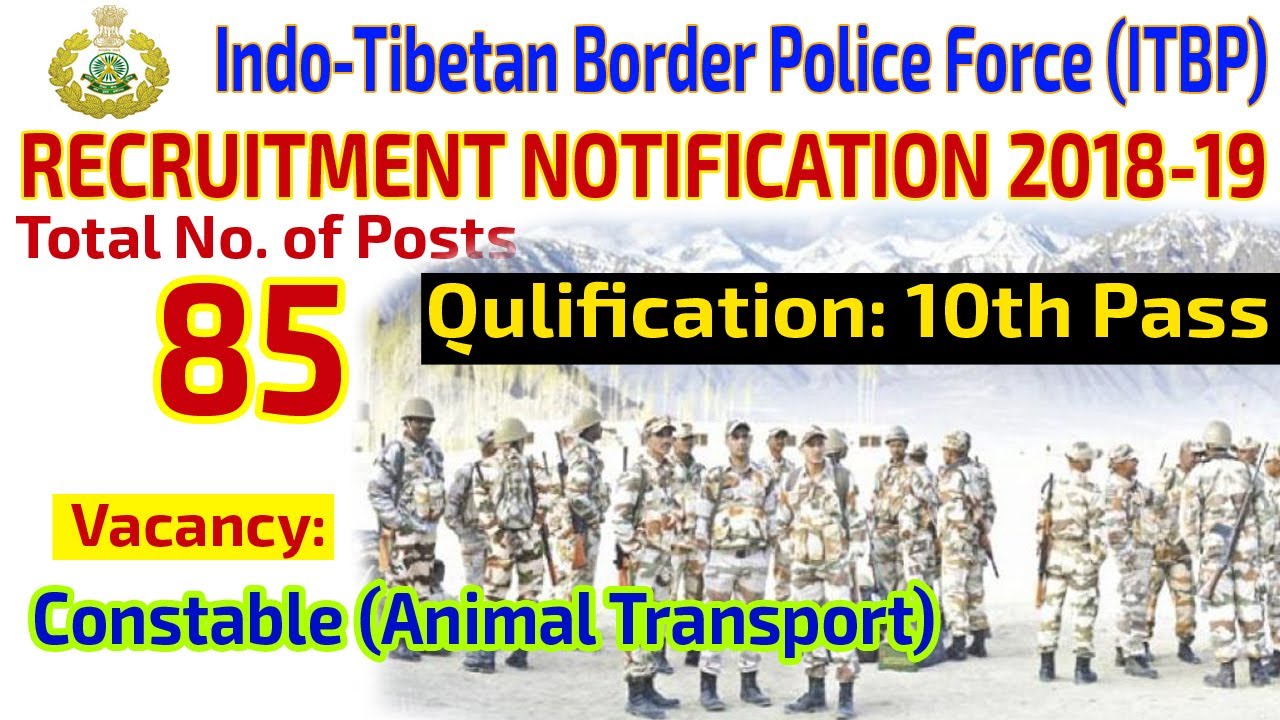 ITBP Recruitment for Constable (Animal Transport) 2018|| Online Apply -  YouTube