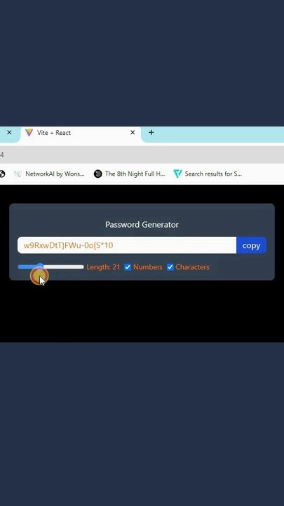 password generator in react Js - YouTube