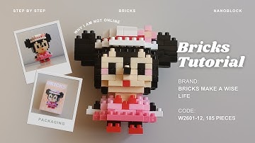 How to Build Minnie Mouse Building Blocks | Bricks Make a Wise Life 012 Tutorial