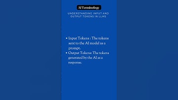 Understanding Input and Output Tokens in LLMs #ai