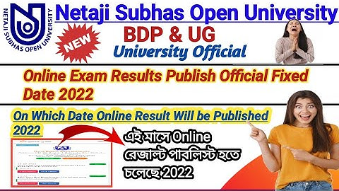 NSOU BDP and UG online result publish related University announcement Fixed Official Date 2022