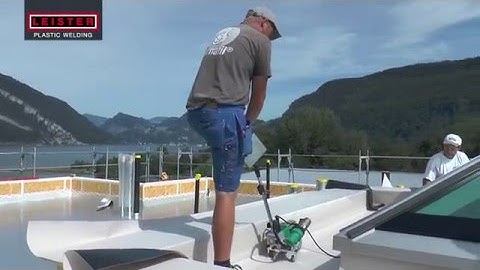 Leister UNIROOF AT/ST applications roof welder,  parapet or close to the edge welding