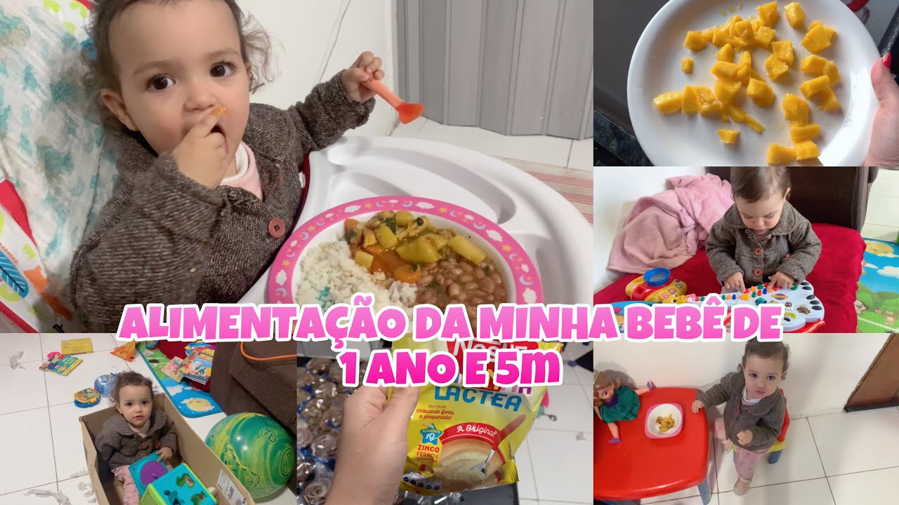 O QUE MINHA BEBÊ DE 1 ANO E 5 MESES COME EM UM DIA | CAFÉ DA MANHÃ ...