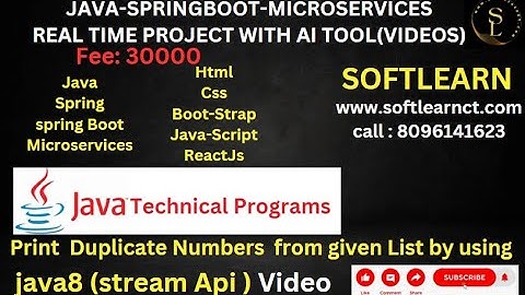 Print duplicate Numbers form given List of Integers using java8 (stream api)