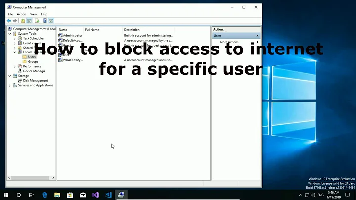 How to block access to internet for a specific user