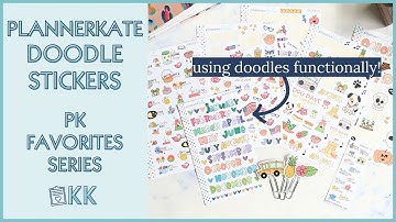 PlannerKate Doodle Planner Stickers to use Functionally In an Erin Condren LifePlanner PK Favorites