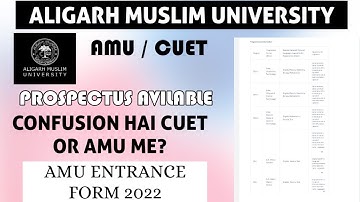 AMU CUET EXAM KO LE KR CONFUSION HAI ? AMU 2022 CUET COURSES