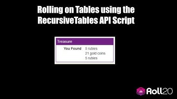 Rolling on Tables in Roll20 Using the Recursive Tables API Script