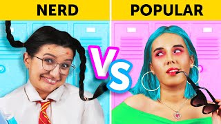 POPULAR VS NERD STUDENT. 12 DIY school pranks and hacks by 5Minute crafts