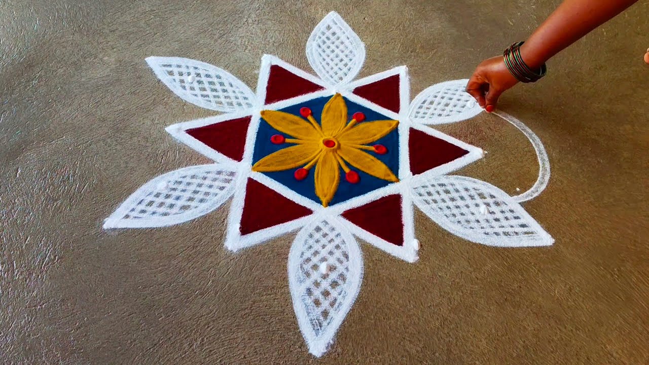 5×3 beautiful rangoli azhagiya kolam ❤️❤️❤️❤️